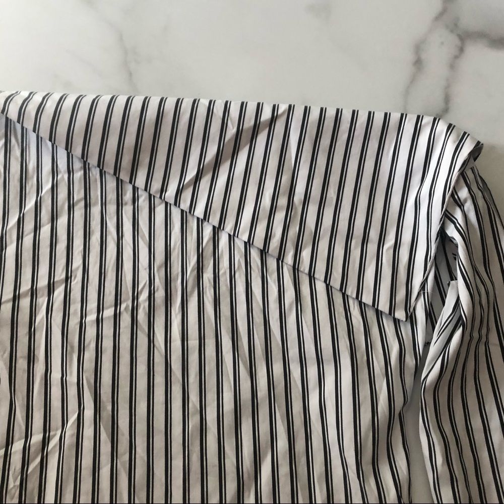 Bar 3 Off the Shoulder Fold Over Striped Blouse - Picture 4 of 7